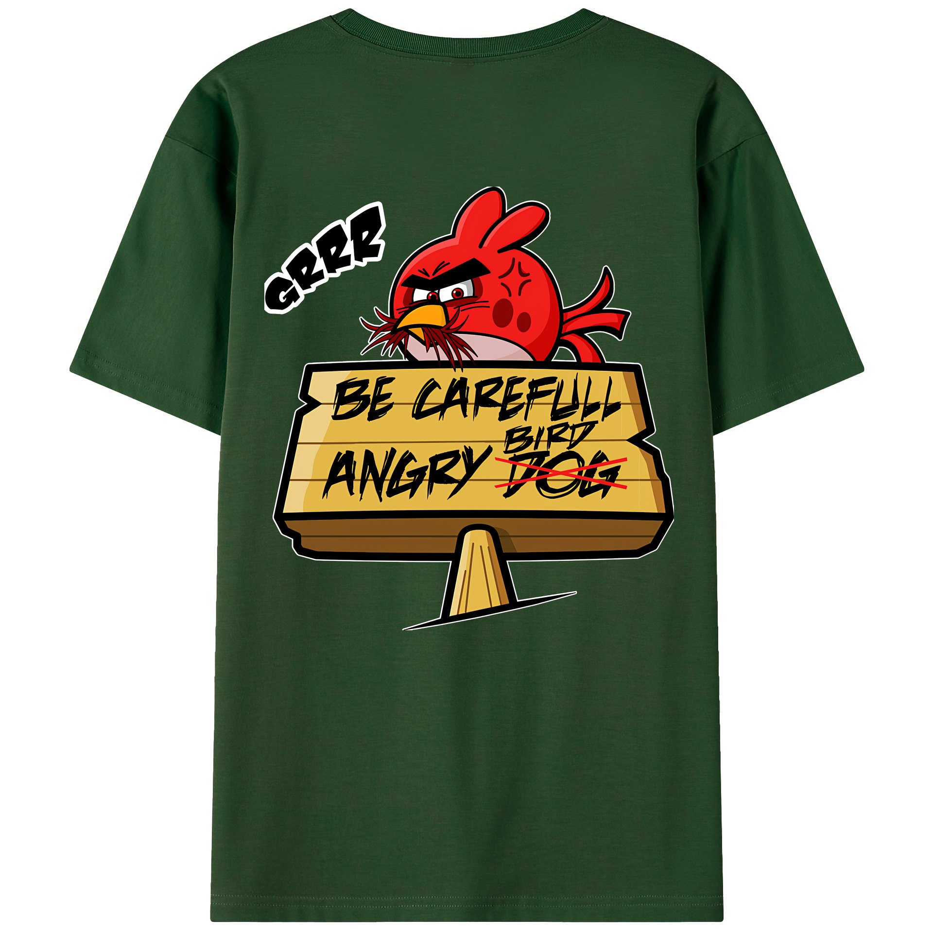 （画像用） Angry Birds アングリーバード 綿100％半袖Tシャツ（背面プリント）